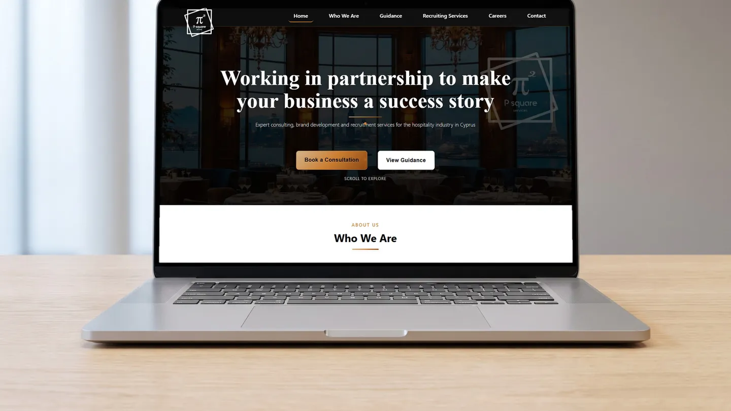 The P Square Services website