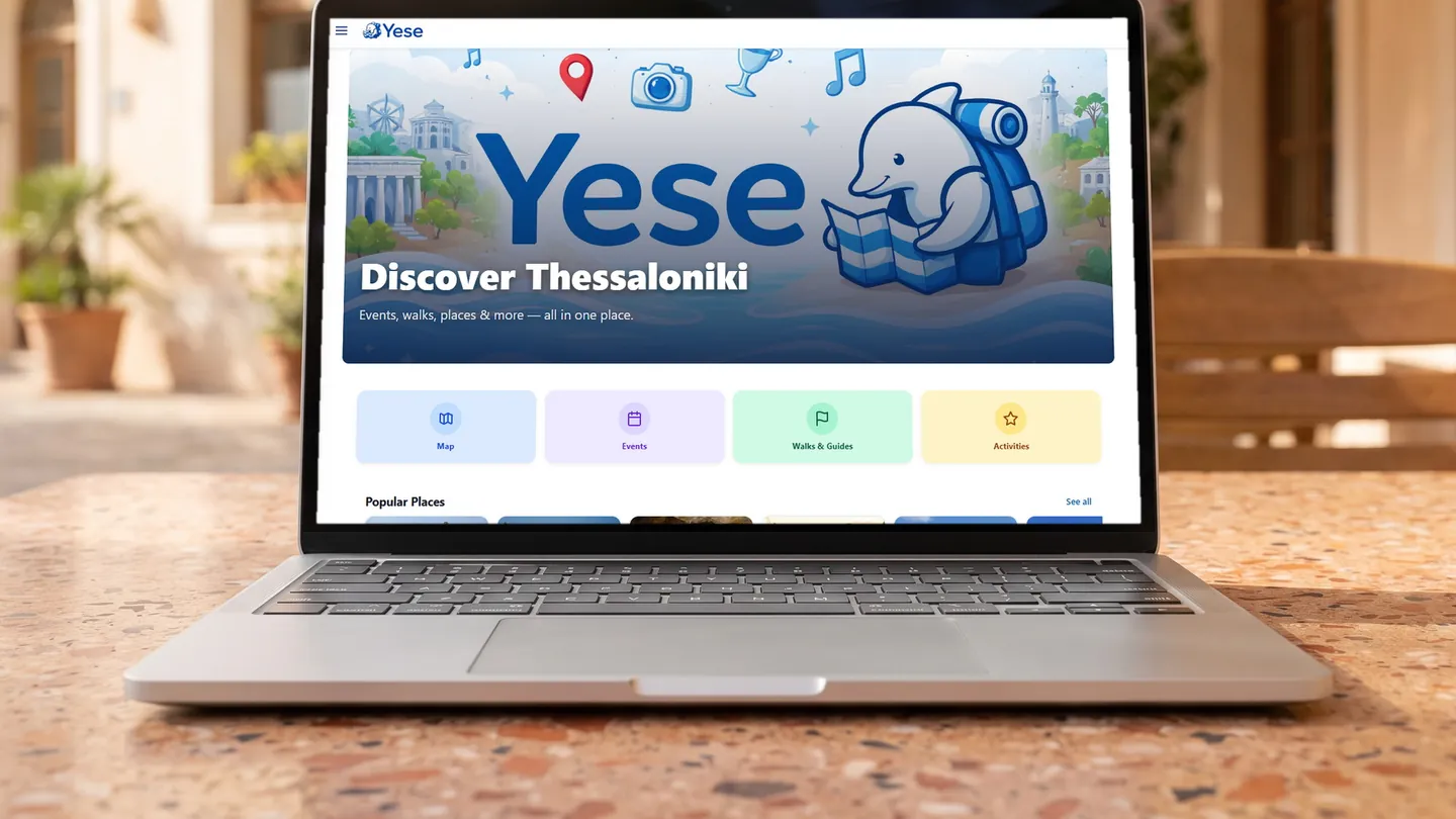 Yese.gr shown on desktop and phone