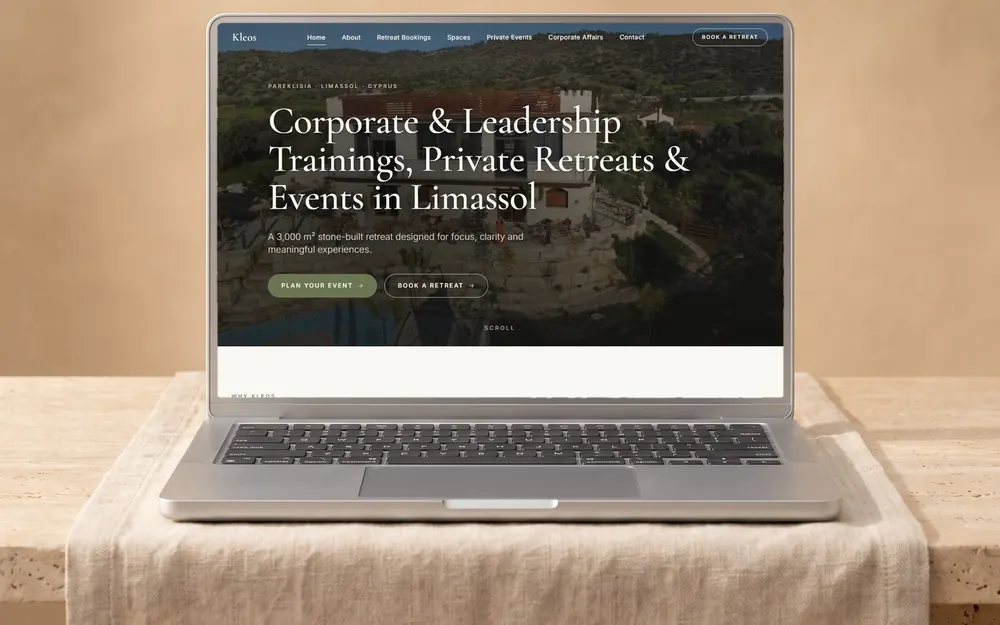 Kleos Noble Retreat website